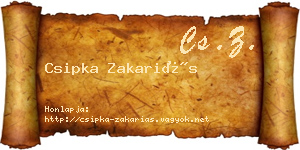 Csipka Zakariás névjegykártya